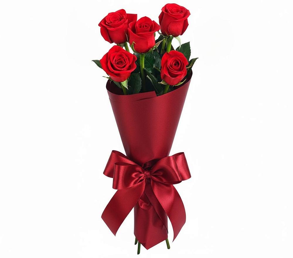 Букет 5 Красных роз Эдлесс Лав в Калангуй