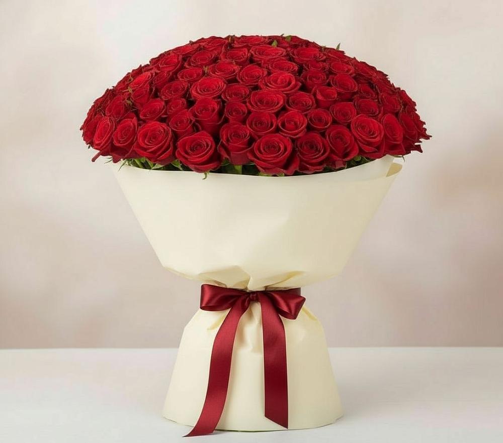 Букет 101 Красная роза Милано в Калангуй