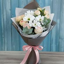 Букет цветов из:  Хризантемы и Розы #REPLACE_PRED# Калангуй